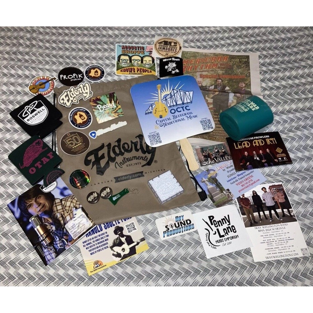 RARE 2024 IBMA Wide Open Bluegrass Festival lot Music Canvas Tote Bag + Stickers